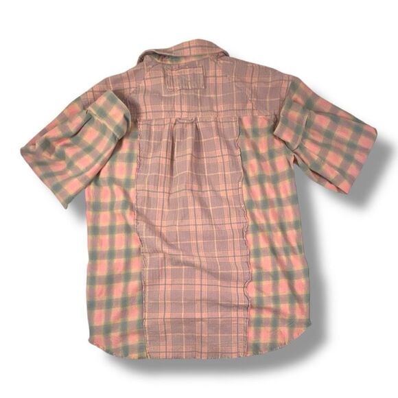 We The Free Boho Oversized Distressed Flannel Shirt Size Small - Picture 6 of 6